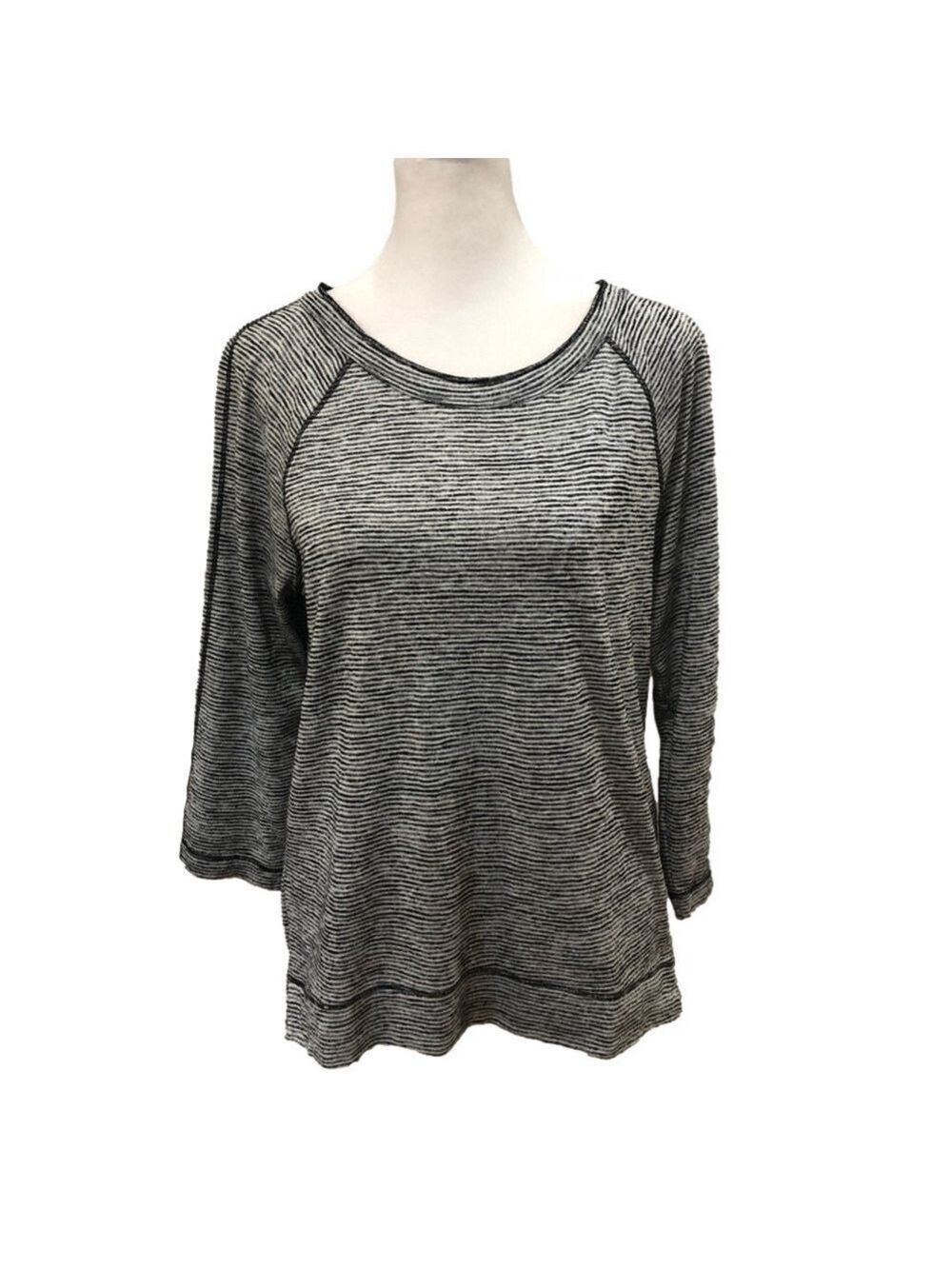 Loft Size S modal/polyester blend pullover striped top. Lightweight, long sleeve